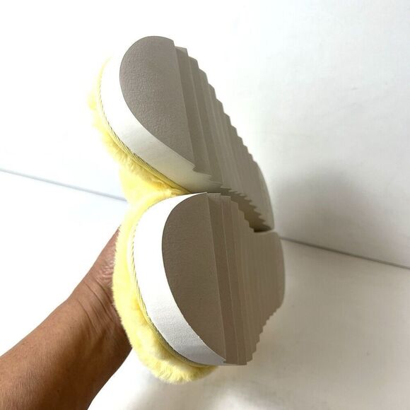 Koolaburra UGG Furry Sling Back Womens Sz 11 Slipper Sandals Yellow Faux Fur New - Picture 7 of 11